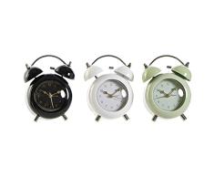 Reloj de Mesa DKD Home Decor Negro Metal Blanco Verde (11.2 x 5.8 x 14.9 cm) (3 pcs)