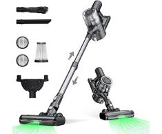 proscenic P12 Aspiradora sin Cable, 33KPa Escoba Aspiradora sin Cable, Anti-enredos, LED Vertect™ Verde,Hata 60 mins, para Mascotas/Alfombras/Coche