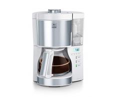 Melitta Look V Timer 1025-07, Cafetera Goteo, AromaSelector, Cafetera Programable, Depósito de Agua Extraíble, Protección 3 en 1 Anti Cal, Moderna, 1,25 Litros, 10 Tazas, Filtros 1x4, 1080W, Blanco