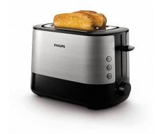 Philips Daily HD2637/90 - Tostador 950 W, Doble Ranura, Color Negro, Inox