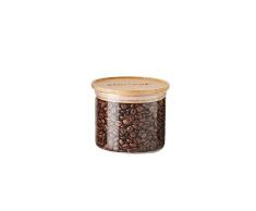 mastrad - Tarro de almacenamiento - Conectado StorEat - Vidrio de borosilicato resistente - Protege de la humedad - Tapa Hermética - Color Bambú - Sin BPA - 600 ml