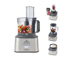 Kenwood Multipro Compact+ FDM312 SS, Robot de cocina compacto 5 en 1, Acero inoxidable, Capacidad de 2,1 L, Balanza digital, Batidora de jarra, Molinillo de especias, 2 Mezclador de batidos, 800 W