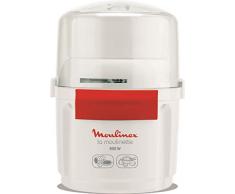 Moulinex La Moulinette AD5601 - Picadora La Moulinette 800 w, pica, mezcla y corta, Sistema 1-2-3 uso rápido, capacidad de 200 gr, cuchilla acero inoxidable, fácil limpieza, color blanco y rojo