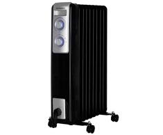 Orbegozo RN 2000 - Radiador de aceite, 9 elementos, 2000 W, luz LED, termostato regulable, recogecables, ruedas pivotantes