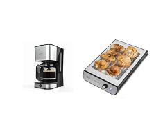Cecotec Cafetera de Goteo Coffee 66 Heat. 950 W, Tecnología ExtemeAroma + Tostador Plano Horizontal Turbo Easy Toast Inox. 3 Resistencias de Cuarzo, 6 Niveles de Potencia, Bandeja Recogemigas