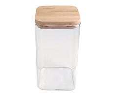 BIRAMBEAU - Utensilios de cocina - Tarro de cristal - Cajas de conservación - Tapa de bambú - Ideal para conservar alimentos secos - Carreras a granel - Capacidad: 750 ml