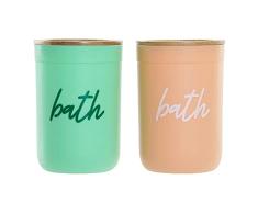Portacepillos de Dientes DKD Home Decor Bath Bambú Polipropileno (PP) (2 pcs)