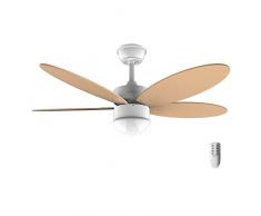Cecotec Ventilador de Techo con Luz EnergySilence Aero 4260 Orange. 40 W, Motor DC, Diámetro 42” con 5 Aspas Reversibles, Luz LED, Mando a distancia, Temporizador, 6 Velocidades