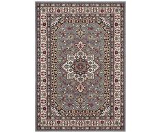 Nouristan Parun Täbriz Mirkan Orient salón Pelo Corto Vintage Alfombra Oriental para Comedor, Sala de Estar, Dormitorio, Color Gris, 80 x 150 cm, Polipropileno (PP)