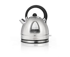 Cuisinart CTK17SE Hervidor de agua eléctrico 1.7 L, Diseño Tradicional, Acero inoxidable, 3000W Rápida ebullición, Filtro antical, Ventana medición de agua, Caño grande, Gris Perla metalizado