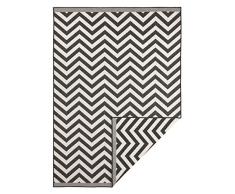 NORTHRUGS Palma 103433-80 x 150 cm, 100% Polipropileno, fácil de Limpiar, Resistente a los Rayos UV y a la Humedad, Apta para Suelo Radiante, Color Negro y Crema, 103433-80 x 150