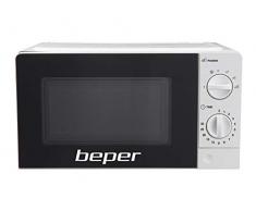 BEPER BF.570 Microondas 20 Litros,700W,Plato giratorio diámetro 24,5 cm, Función Defrost, 5 Niveles de potencia, Temporizador ajustable, Luz de funcionamiento, Blanco