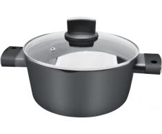 Zilan, Cubierta de tapa de vidrio de cazuela forjada Revestimiento de mármol antiadherente Aluminio Holandés Horno Stockpot Inducción Inferior (24cm)
