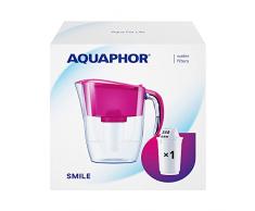 AQUAPHOR Smile - Jarra con filtro de agua (1 cartucho A5, 350 L), color rosa