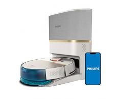 Robot Aspirador y friegasuelos Philips Homerun 7000, succión ultrapotente (5000 Pa), detección de obstáculos pequeños, estación de Vaciado automático, Blanco, Robot Aspirador, App, XU7100/02