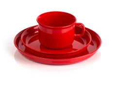 Kimmel 21-000-2003-5 - Juego de taza y plato infantil (plástico), color rojo