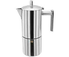 Stellar Cafetera espresso mate para 4 tazas, 250 ml, acero inoxidable, plata, 12,5 x 10,6 x 22,3 cm