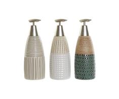 Dispensador de Jabón DKD Home Decor Verde Beige Gris ABS Gres (3 pcs) (9 x 7 x 20.5 cm)