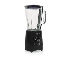 Tristar BL-4477 Batidora de vaso con capacidad de 1,5 litros, 500 W, 4 cuchillas de acero inoxidable, 2 velocidades, función de impulso, vaso de cristal