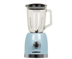 Schneider Batidora de Vaso Vintage de Cristal, 800 W, 20.000 rpm, 6 cuchillas con función pica hielos, Función Turbo, limpieza fácil y jarra de cristal termoresistente de 1,50 L