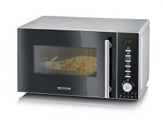 SEVERIN Microondas con grill y convección 3 en 1, horno microondas con 10 niveles de potencia, microondas digital multifunción con plato giratorio y 2 rejillas, negro, MW 7773
