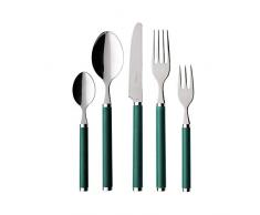 Villeroy & Boch - Play! Set de cuberterÃ­a Green Garden de 30 piezas | CuberterÃ­a de acero inoxidable con mangos de plÃ¡stico verde para hasta 6 personas, apto para lavavajillas