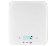 Concept Electrodomésticos VK5711 Báscula de Cocina, Acero Inoxidable, Blanco