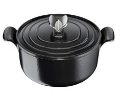 Lagostina Tradizione Cazuela de Hierro Fundido Esmaltado para Cocciones Largas Ø 26 cm, Cocotte Inducción, Gas y Horno hasta 220 °C, Olla para Guisar y Cocinar a Fuego Lento con Tapa de Condensación