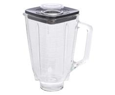Oster 004954-011090-I - Jarra de vidrio cuadrada 5 tazas (1.25 l) con tapa cuadrada, color negro y tapón de llenado
