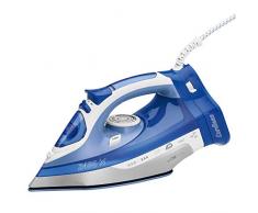 Clatronic DB 3706 Plancha Vapor Sin Cable Inalámbrica con Suela Cer, 2400 W, Blanco/Azul