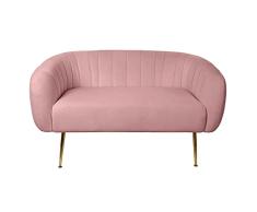 Sofá DKD Home Decor Espuma Rosa Dorado Metal Madera Poliéster (129 x 75 x 73 cm)