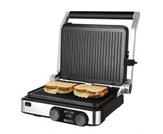 Cecotec Parrilla Eléctrica Rock’nGrill Dual. 2000W, Control de Temperatura en Cada Plancha, Placas extraíbles, Revestimiento Antiadherente, Aptas para lavavajillas, Apertura 180º