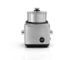 CUISINART CRC400E Arrocera multifunción para 6 Personas con Bandeja de Acero INOX para Pescado, Carne y Verduras al Vapor, función Mantener el Calor, Tapa Vidrio Transparente, 450 W