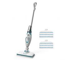 BLACK+DECKER FSM1615-QS - Mopa a vapor con 2 almohadillas de microfibra, 1300W, Multi-superficies, Tiempo de calentamiento 20 seg, Cabezal giratorio 180°, Depósito 350 ml, Limpieza perfecta