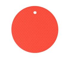Almohadilla de Silicona Resistente al Calor de Panal, Juego de manteles de Forma Redonda, Adecuado para Oficina, encimeras de Cocina, ollas y vajilla de Alta Temperatura (Rojo)