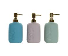 Dispensador de Jabón DKD Home Decor Verde Gris Turquesa ABS Gres Glam (3 pcs)