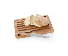 Brandani 54010 - Panera de acacia con cuchillo de acero inoxidable, color marrón