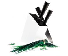 Eva Solo 515291 - Bloque para cuchillos con inserto, oblicuo, altura: aprox. 27 cm, aluminio, color blanco, 32,7 x 20,8 x 8,2 cm