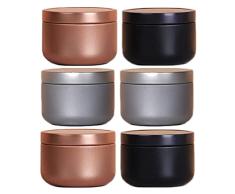 NA 6 piezas de aluminio latas de almacenamiento de té latas de almacenamiento de alimentos caja para té, café, cosméticos, ungüento, crema, vela