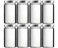 mikken 8 tarros de conservas de 700 ml con tapón de rosca, sin PVC, incluye embudo