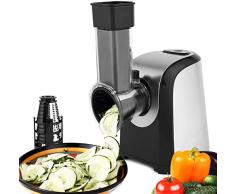 Rallador eléctrico de verduras, rallador eléctrico con 5 cuchillas cónicas, cortador de verduras, cortador de ensalada, rallador multifunción de verduras