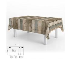 ORYX 5544037 Mantel Hule Rectangular Tablones Madera Impermeable Antimanchas PVC 140 x 250 cm. Recortable Uso Interior y Exterior, 0, Multicolor