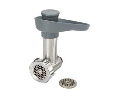 Kenwood Accesorio picadora de carne KAP90.000GY, picadora de carne para amasadora planetaria, compatible con Prospero+, dos discos de acero para picar fino o grueso, ideal para carne y verduras, plata