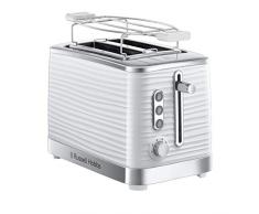 Russell Hobbs Inspire - Tostadora (1050 W, Brillante, Aplicaciones de plástico Cromado, Blanco)