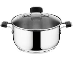 Lagostina Tempra Acero Olla de Aluminio con 2 Asas y Tapa, 18 cm