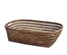 H&h cesto rettangolare in rattan cm 47x39x15