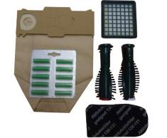 Mister Vac A922 - Bolsas, ambientadores, 20 unidades, filtro HEPA, filtro de carbón activo y cepillos redondos