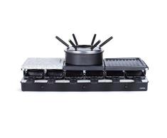 Livoo - Máquina de raclette/Fondue/Crêpe 1650W | Raclette 8 personas, Fondue 6 personas, Fiesta de la Crepe 4 personas DOC234 Negro