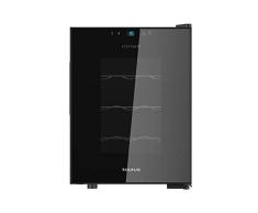 Taurus WC12T - Vinoteca termoeléctrica para 12 botellas, silenciosa, no vibra, aislamiento especial del interior, puerta de vidrio, temperatura regulable con panel táctil, suave luz interior, negro