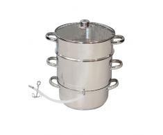 ELO 9913626 Extractor de jugo de vapor, extractor de jugo para frutas y verduras, apto para todo tipo de fuegos, acero inoxidable, vidrio, plata, 26 cm